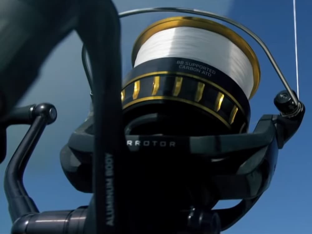Daiwa BG mounted on a fishing rod