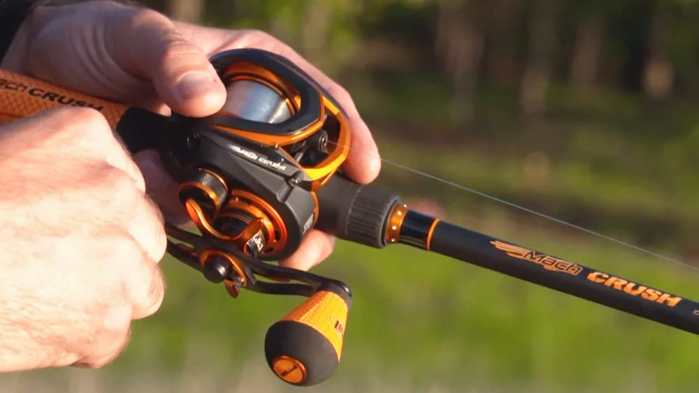 Man fishing with the Mach Crush reel