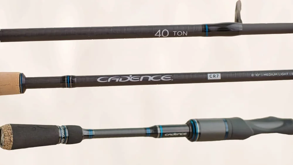 Cadence CR7 fishing pole close up