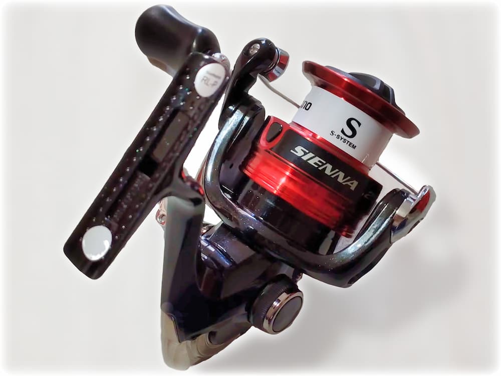 Up close of the Shimano Sienna spinning reel