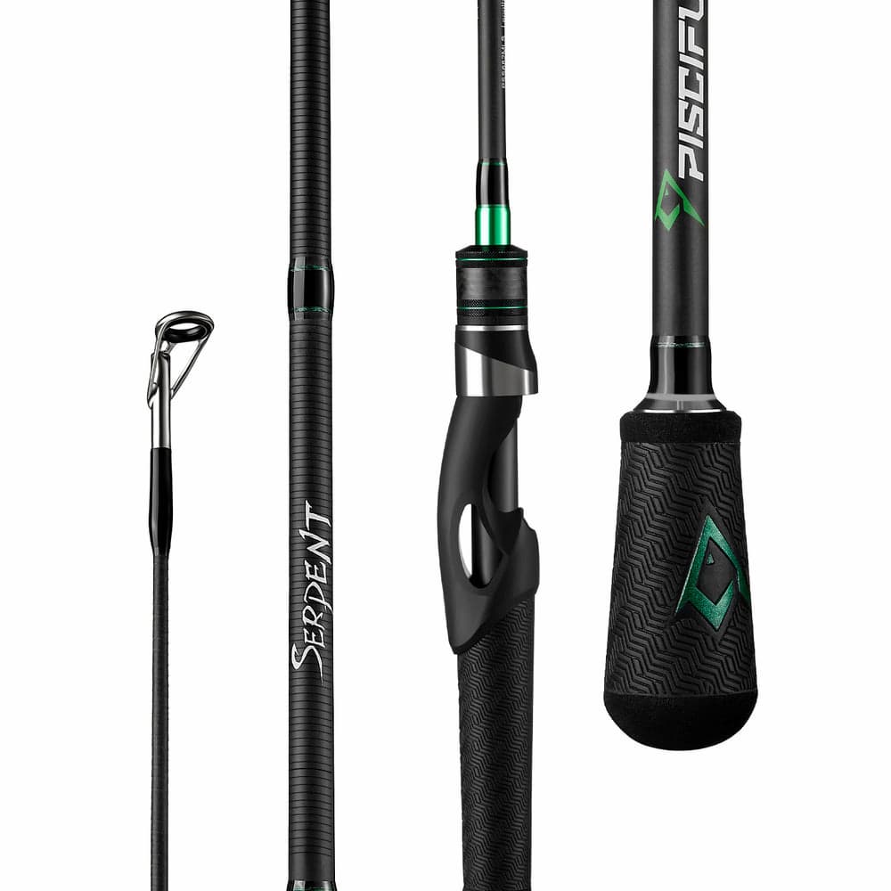 Rattlesnake 2 Piece Graphite Spinning Rod with 3 Top Pieces for All Species Entsport E Series 