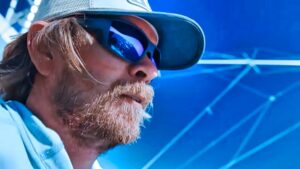 Man wearing the Costa Tuna Alley sunglasses while fishing