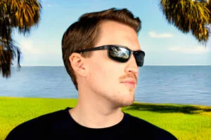 Jeff wearing the RayBan Predator 2 Sunglasses before fishing