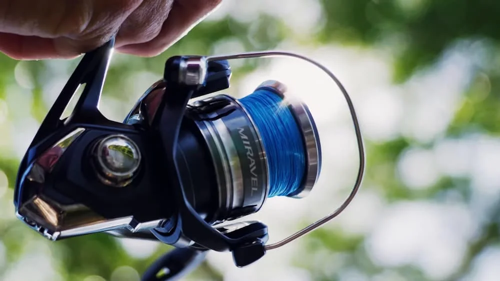 Up close on this Shimano spinning reel.