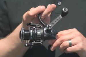 Abu Garcia Revo MGX Spinning Reel close up.