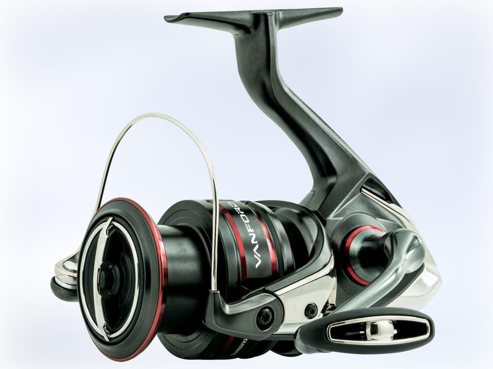 The Shimano Vanford Spinning Reel on a pair of headphones.