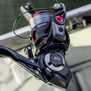Durable Quantum Smoke S3 Spinning Reel close up.