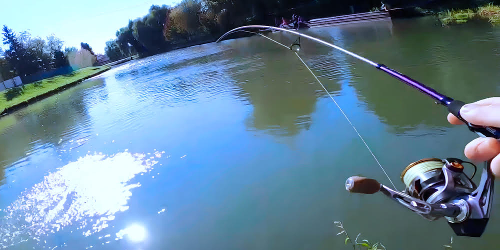 Ongoing fishing activity with the Quantum Smoke S3 Spinning Reel.