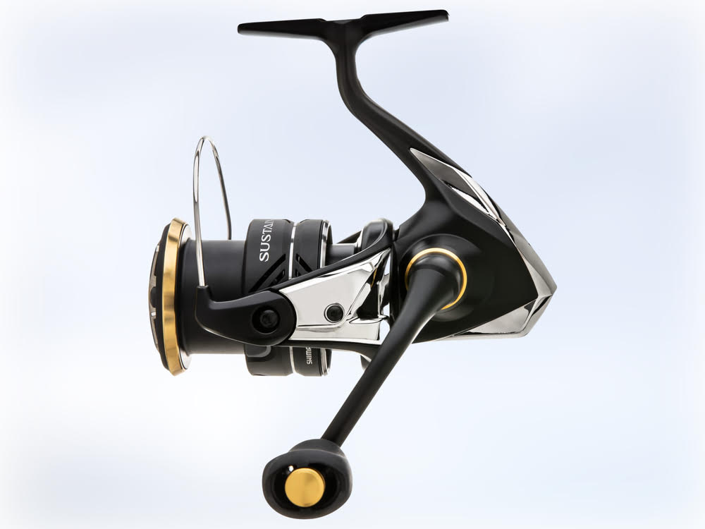 A close up of the Shimano Sustain FJ Spinning Reel.