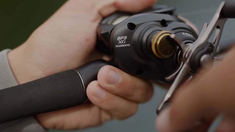 Up close picture of the Shimano Curado BFS